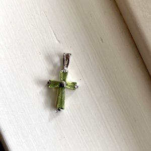 Peridot cross charm